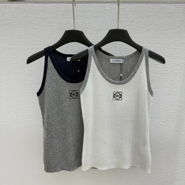 LOC25 Women's round-neck contrasting color knitted vest clothes