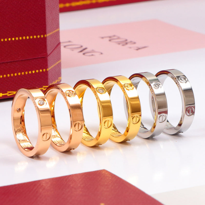 CAR7 Classic LOVE ring 4mm for lovers ring Jewelry
