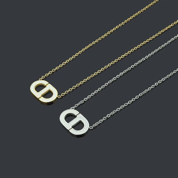 DN01 Colorful Letter Pendant Necklace Jewelry