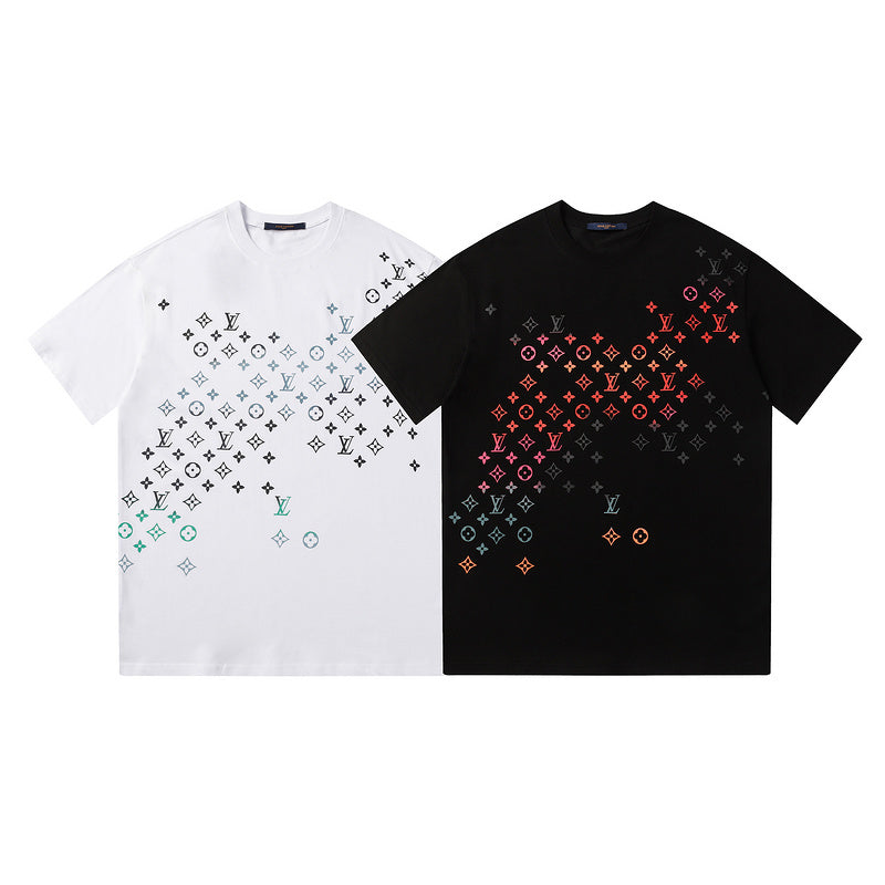 LVC144 New Men's and women's letter embroidery short-sleeved T-shirt clothing