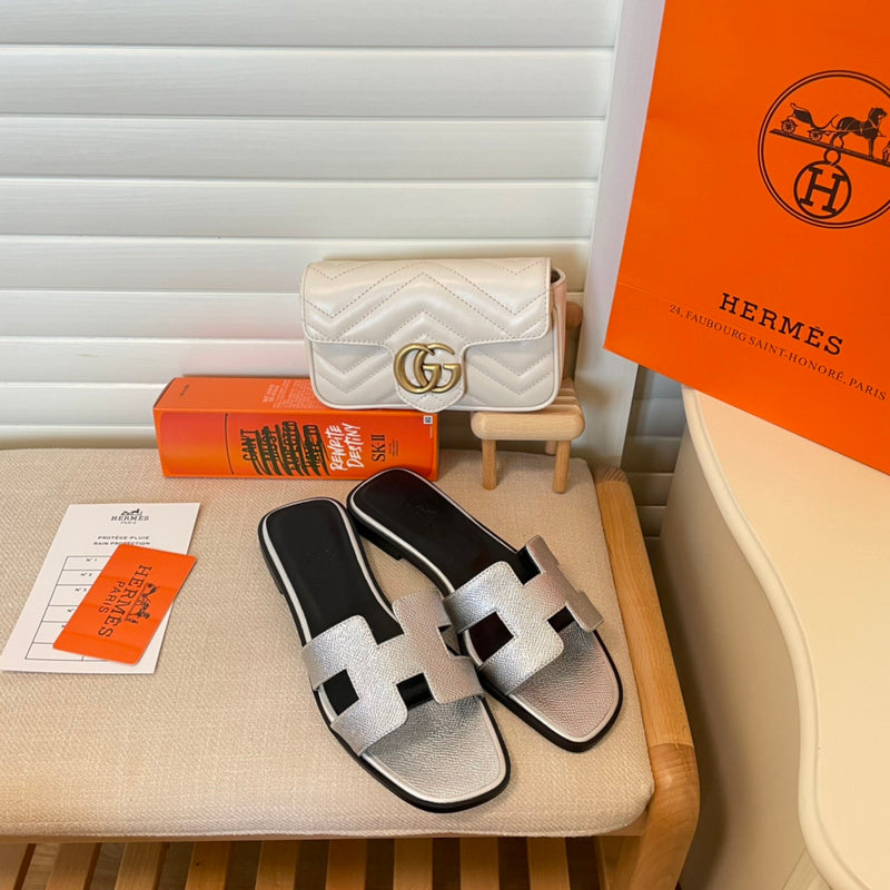 MJHS7 Leather slippers Women shoes 35-42 With box