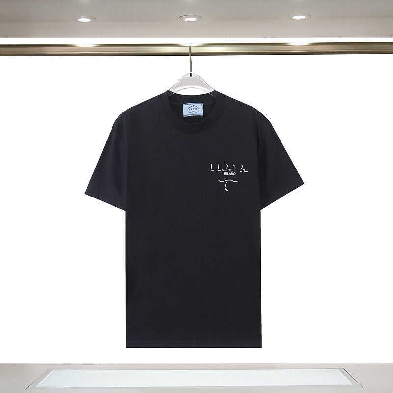 PRC58 New Men's and women's letter embroidery short-sleeved T-shirt Clothing