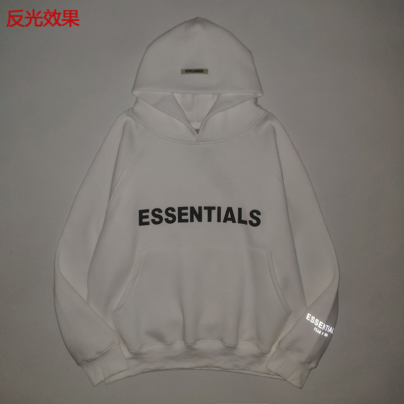 ESC1 Men's and women's three-dimensional letter printing loose plus fleece hoodie