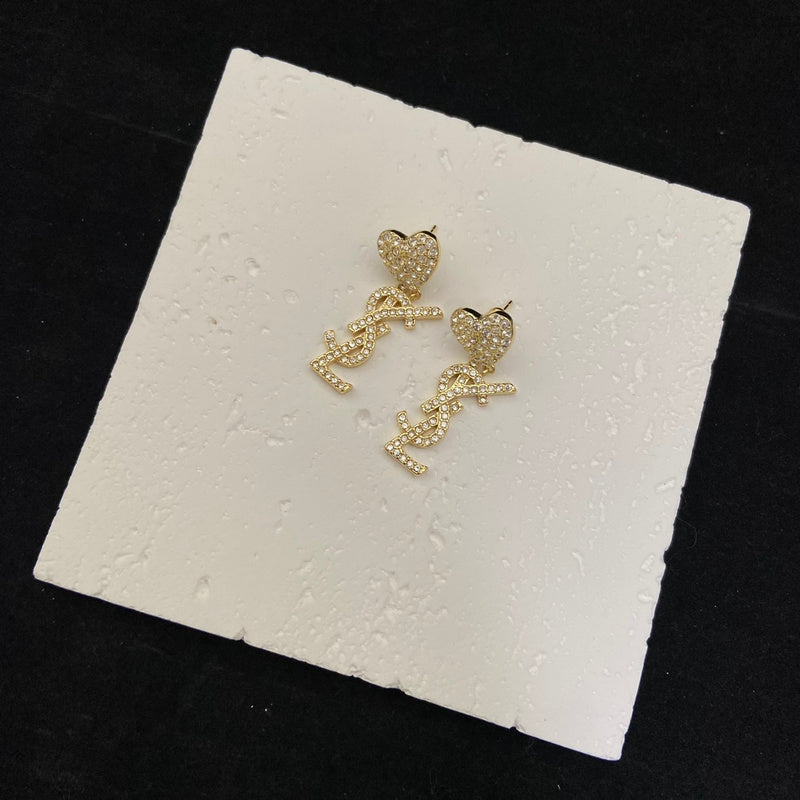 YSE9 New fashion full of diamond love stud earringsjewelry jewelry