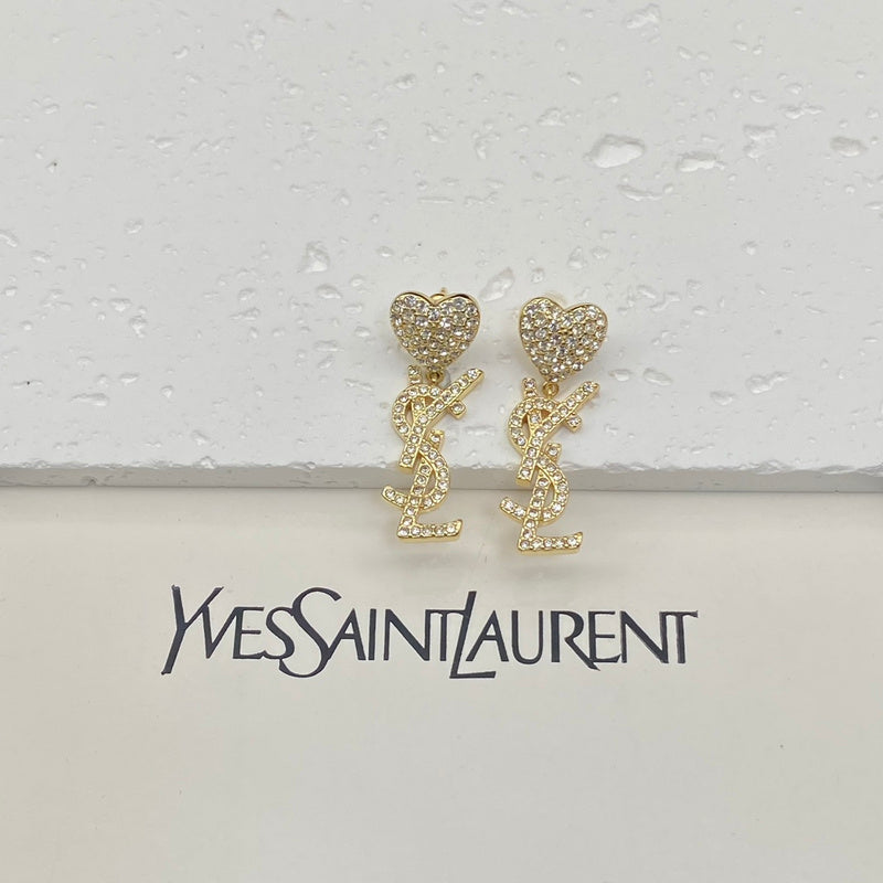 YSE9 New fashion full of diamond love stud earringsjewelry jewelry