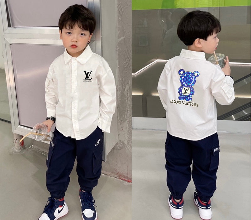 TLVC4 Boys and girls trendy White shirt