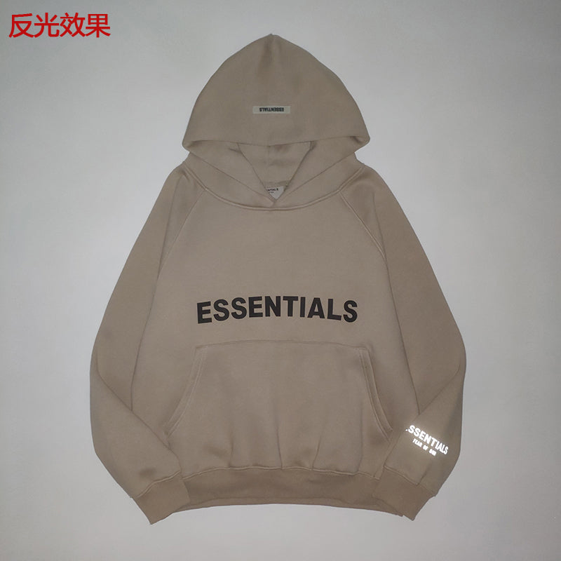 ESC1 Men's and women's three-dimensional letter printing loose plus fleece hoodie