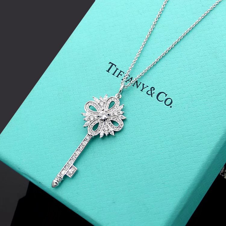 TN020 Snow Key Stainless Steel Long Necklace Jewelry