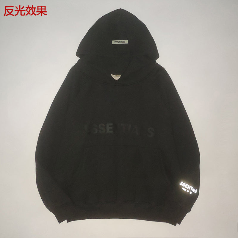 ESC1 Men's and women's three-dimensional letter printing loose plus fleece hoodie