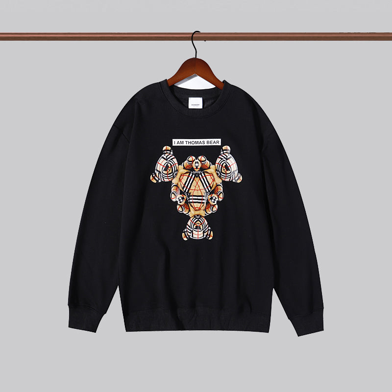BUC2 Men's and women's checkered bear print sweatshirt
