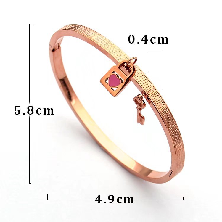 TB07 Lock Key Heart Oil Drop Bracelet Jewelry