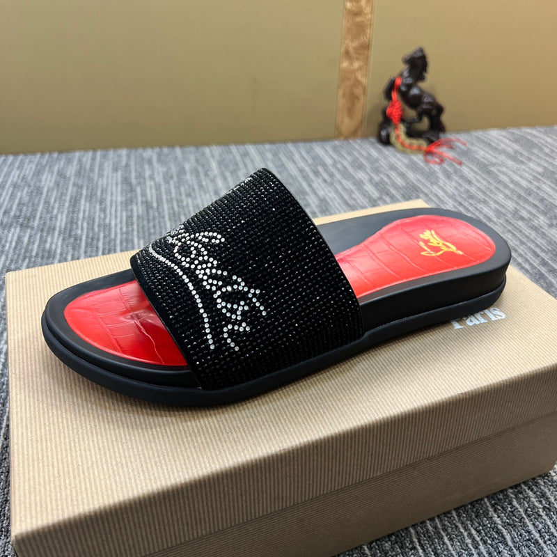 YCL10 Leather Man slippers shoes High quality with box