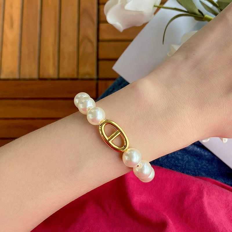 HB48 Exquisite retro and charming pig nose pearl bracelet Jewelry