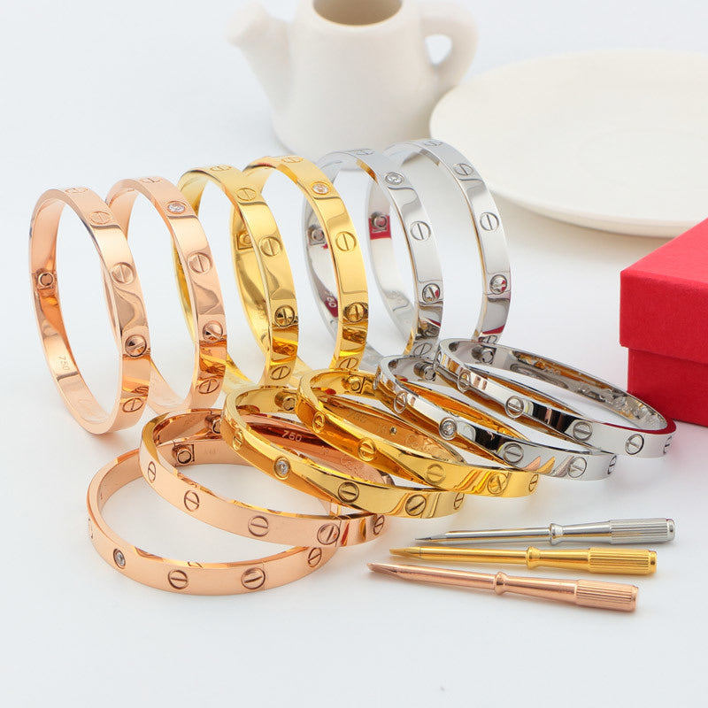 CAB15 brand bangle LOVE bracelet screw bracelet with screwdriver The most classic bangle 316L steel 18K gold plated Jewelry 15-22cm