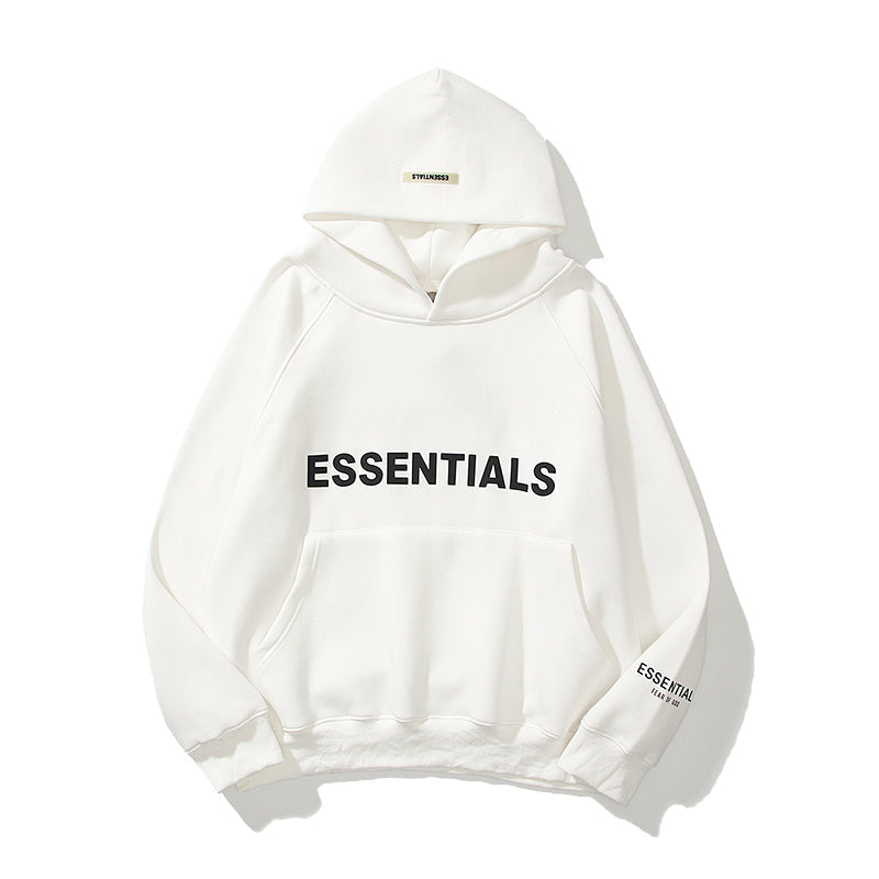 ESC1 Men's and women's three-dimensional letter printing loose plus fleece hoodie
