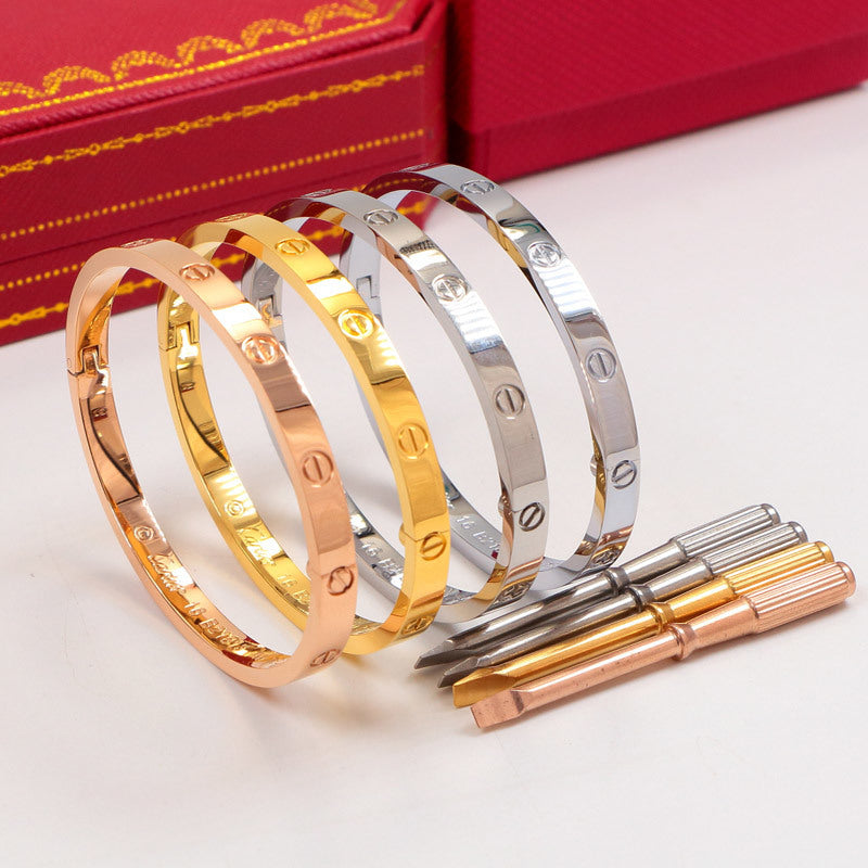 CAB15 brand bangle LOVE bracelet screw bracelet with screwdriver The most classic bangle 316L steel 18K gold plated Jewelry 15-22cm