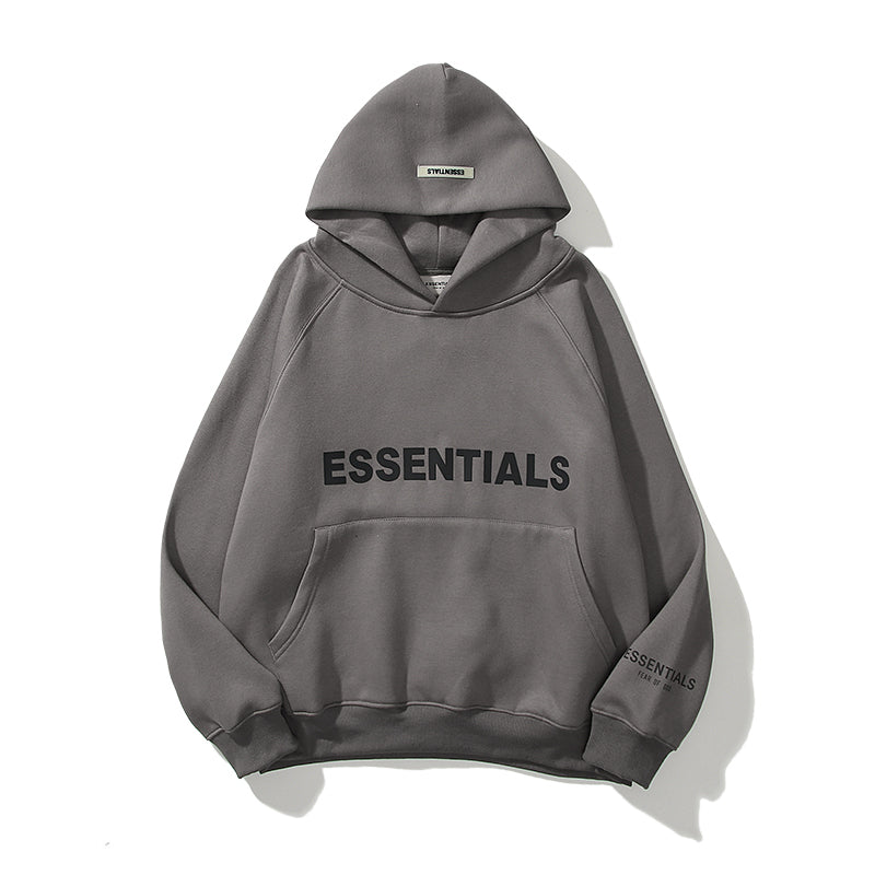 ESC1 Men's and women's three-dimensional letter printing loose plus fleece hoodie