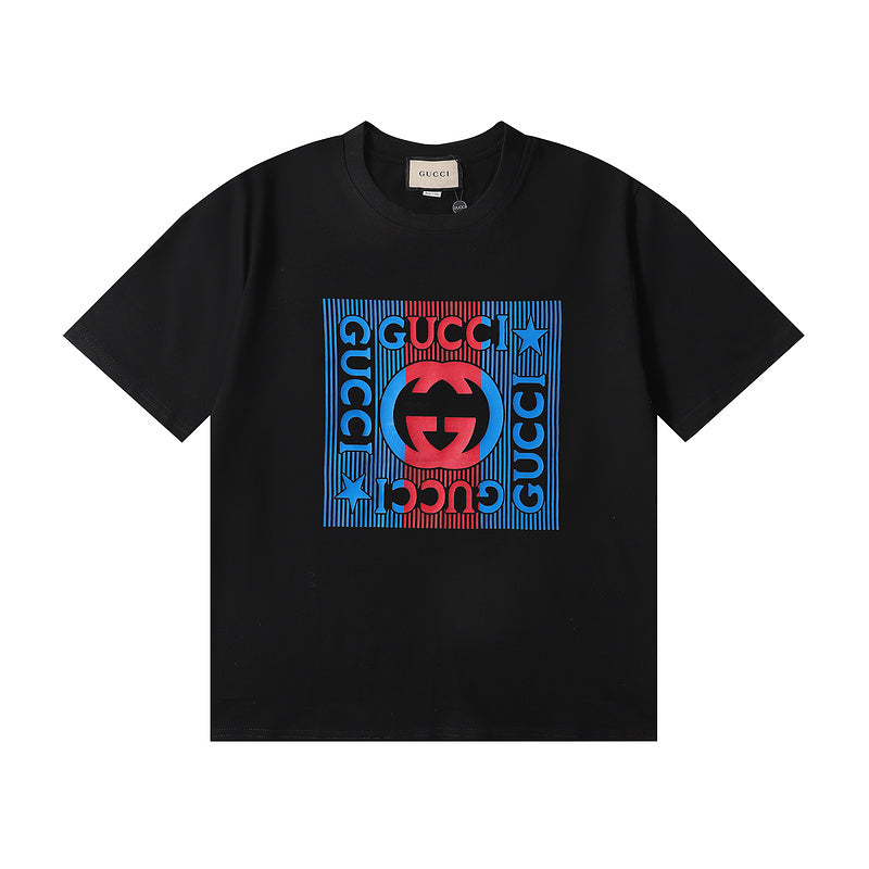 GUC026 New Men's and women's letter embroidery short-sleeved T-shirt