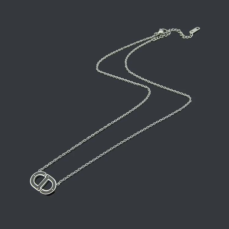 DN01 Colorful Letter Pendant Necklace Jewelry