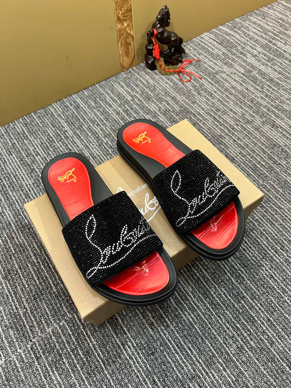 YCL10 Leather Man slippers shoes High quality with box