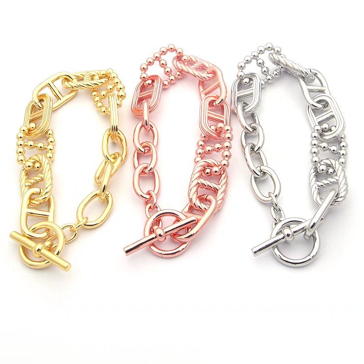 HB02 Men's pig nose letter bracelet jewelry