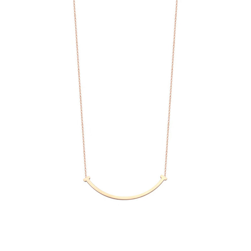TN016 Women's smiley face stainless steel necklace jewelry