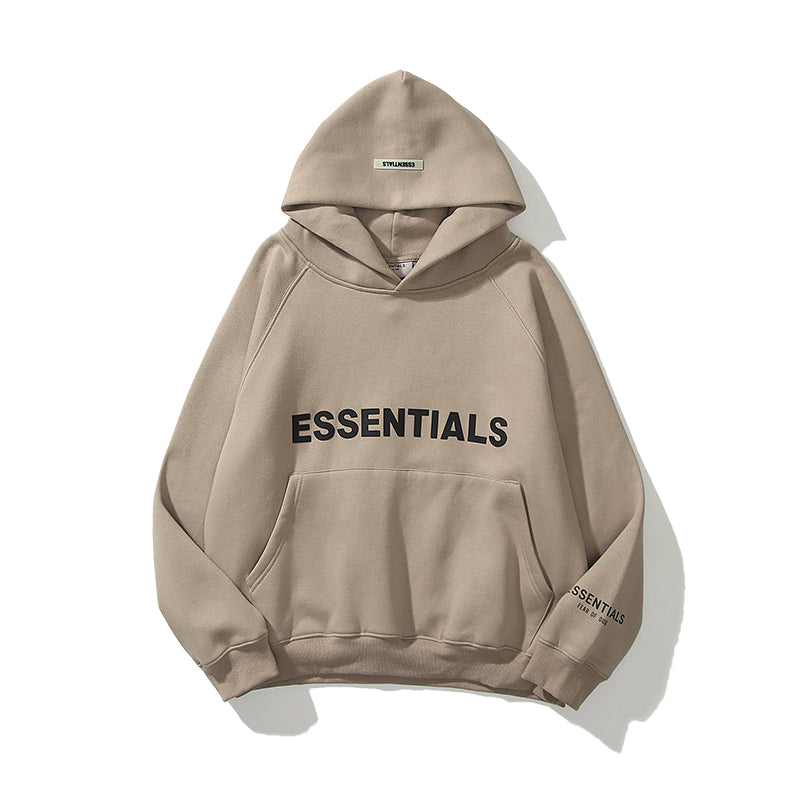 ESC1 Men's and women's three-dimensional letter printing loose plus fleece hoodie