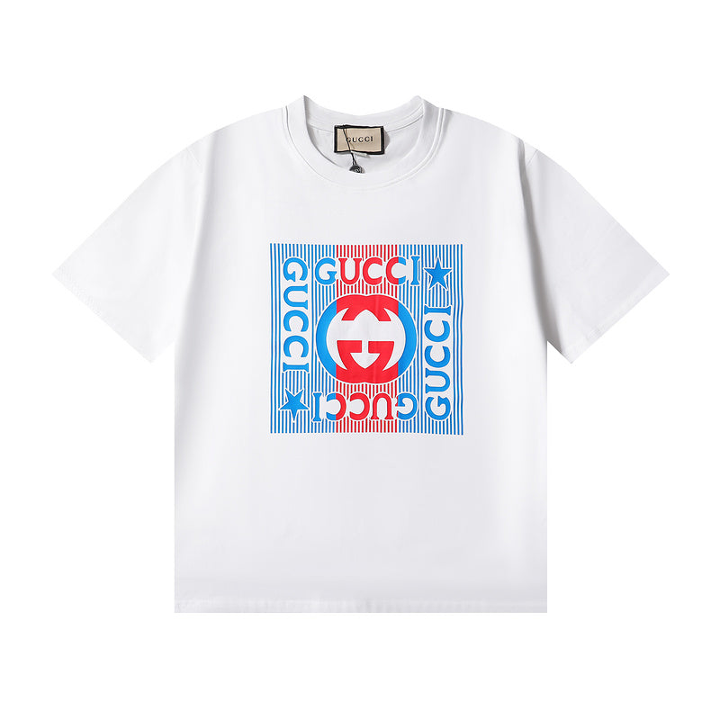 GUC026 New Men's and women's letter embroidery short-sleeved T-shirt