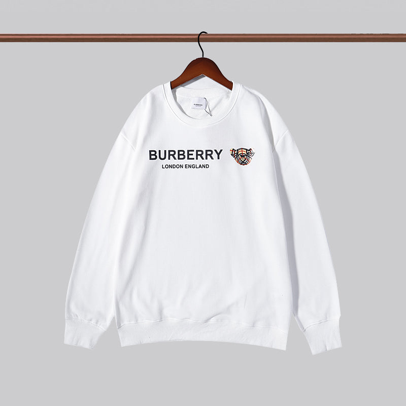 BUC1 Men's and women's plaid bear print letter logo casual round neck sweater