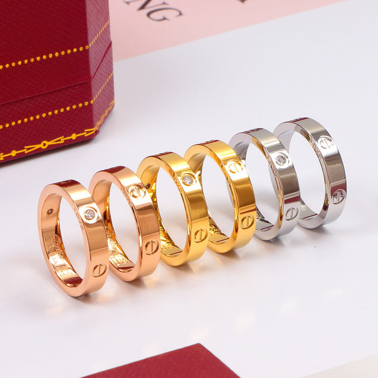 CAR7 Classic LOVE ring 4mm for lovers ring Jewelry