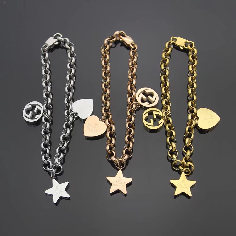 GB04 Women's Heart Star Bracelet Jewelry