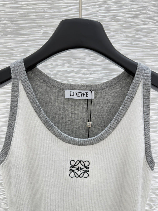 LOC25 Women's round-neck contrasting color knitted vest clothes
