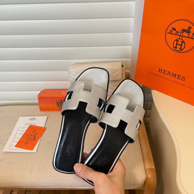 MJHS7 Leather slippers Women shoes 35-42 With box