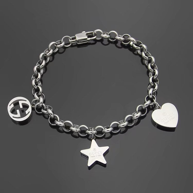 GB04 Women's Heart Star Bracelet Jewelry
