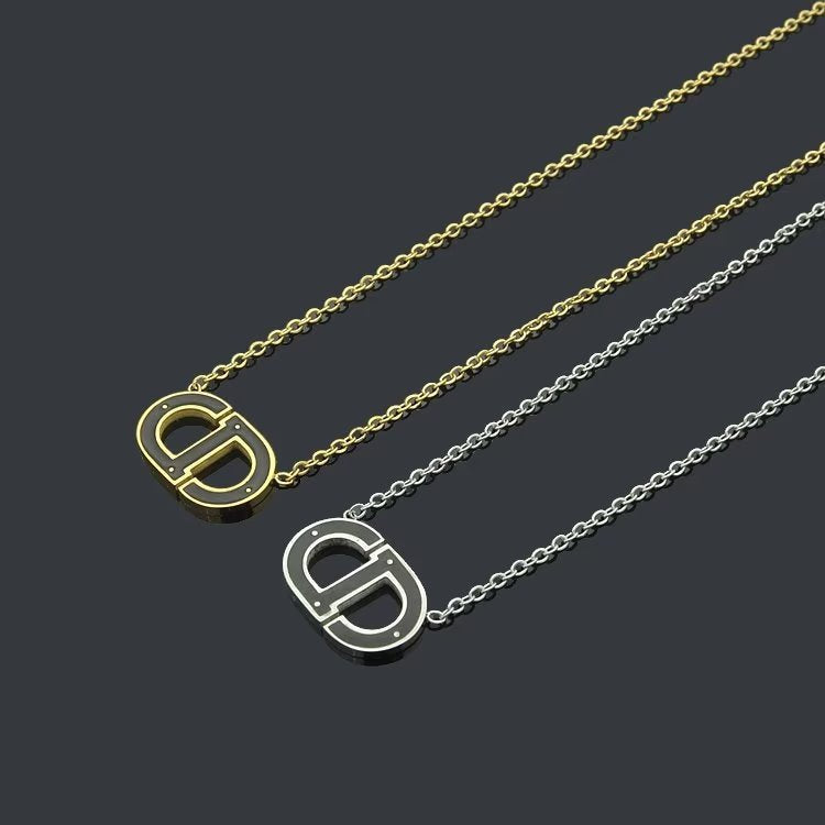 DN01 Colorful Letter Pendant Necklace Jewelry