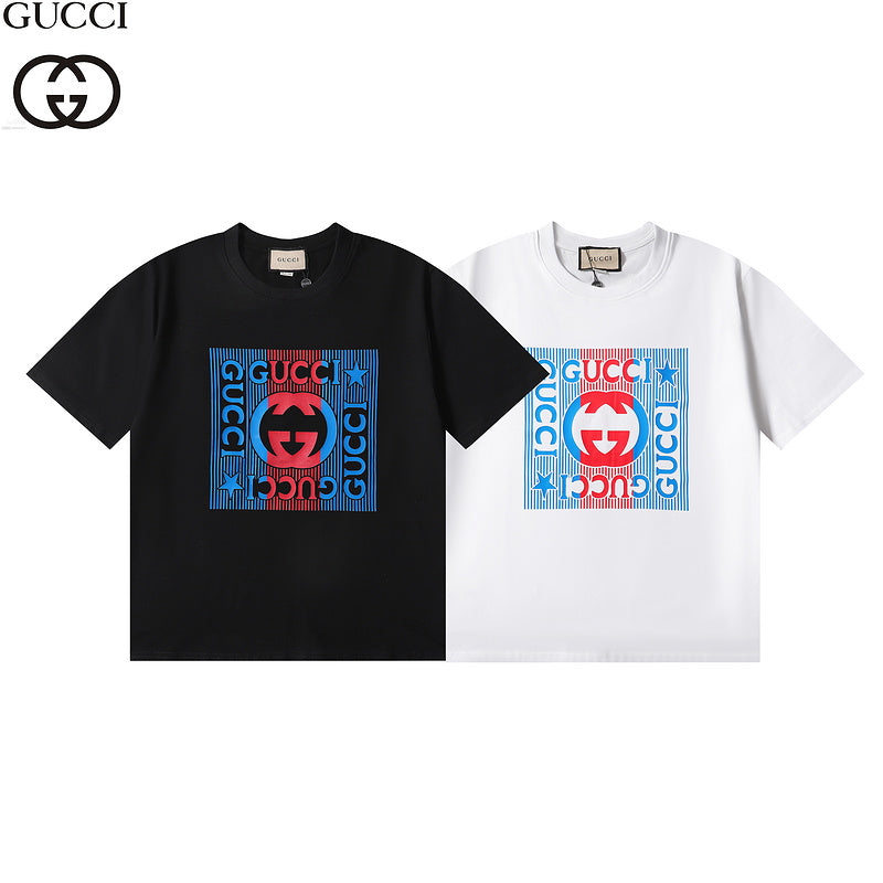 GUC026 New Men's and women's letter embroidery short-sleeved T-shirt