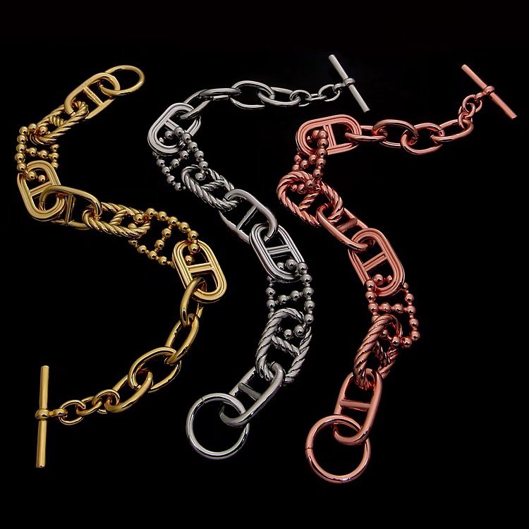 HB02 Men's pig nose letter bracelet jewelry