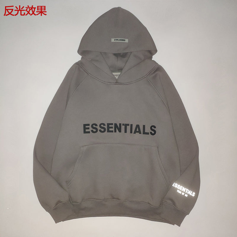 ESC1 Men's and women's three-dimensional letter printing loose plus fleece hoodie