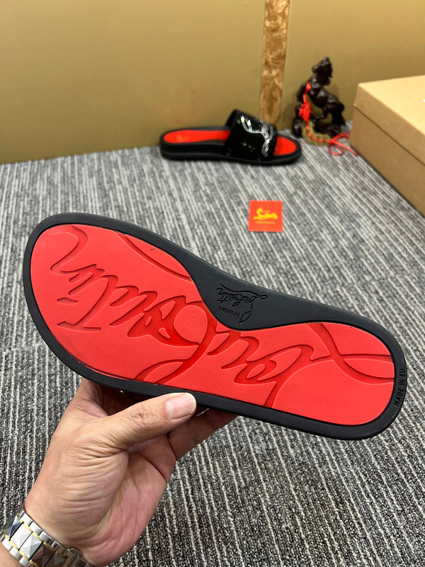 YCL10 Leather Man slippers shoes High quality with box