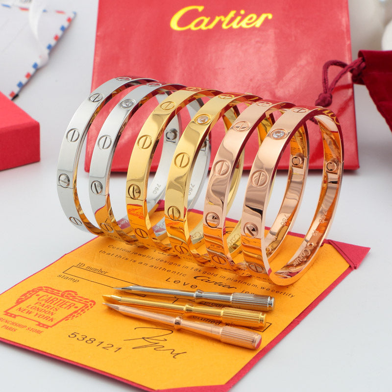 CAB15 brand bangle LOVE bracelet screw bracelet with screwdriver The most classic bangle 316L steel 18K gold plated Jewelry 15-22cm