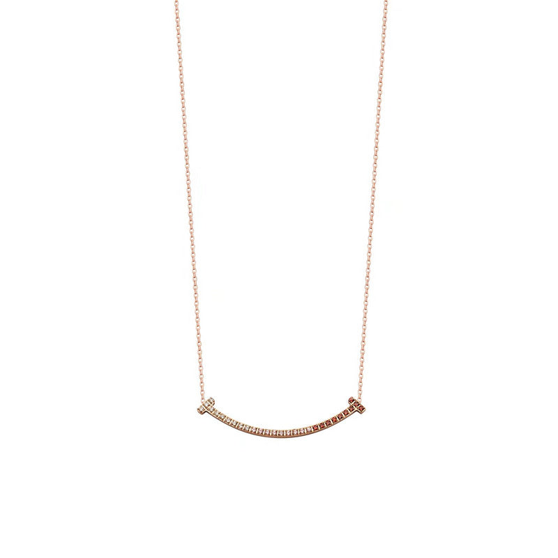 TN016 Women's smiley face stainless steel necklace jewelry