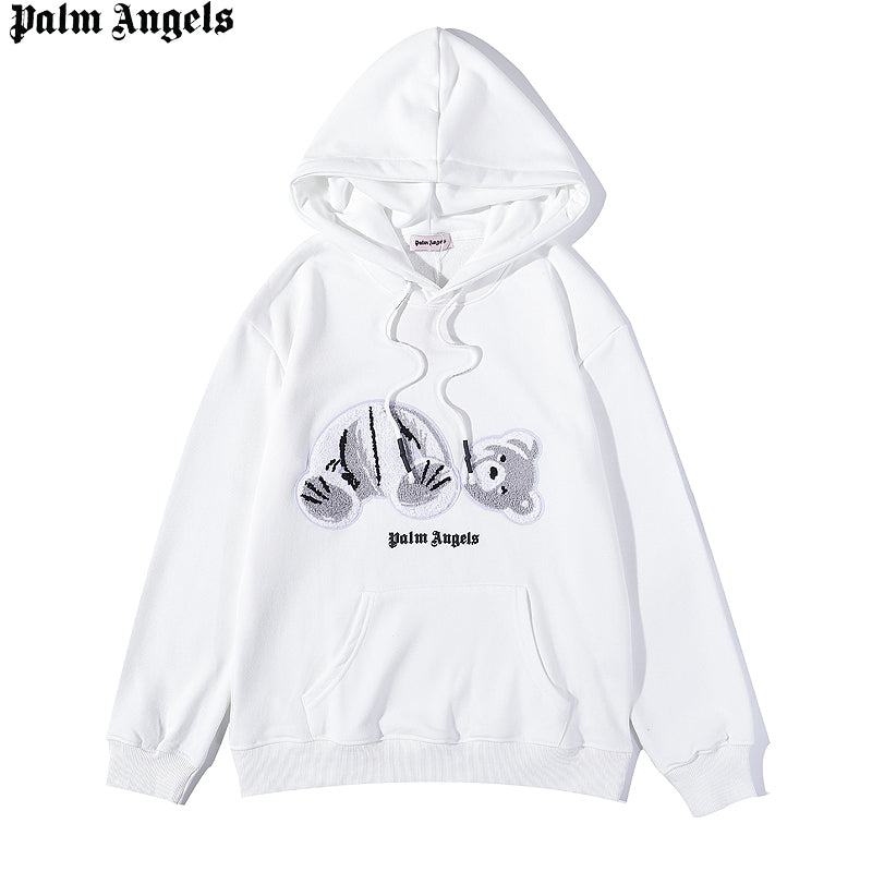 MYC2 Men's and women's palm angel grey towel embroidered broken head teddy bear hooded sweater