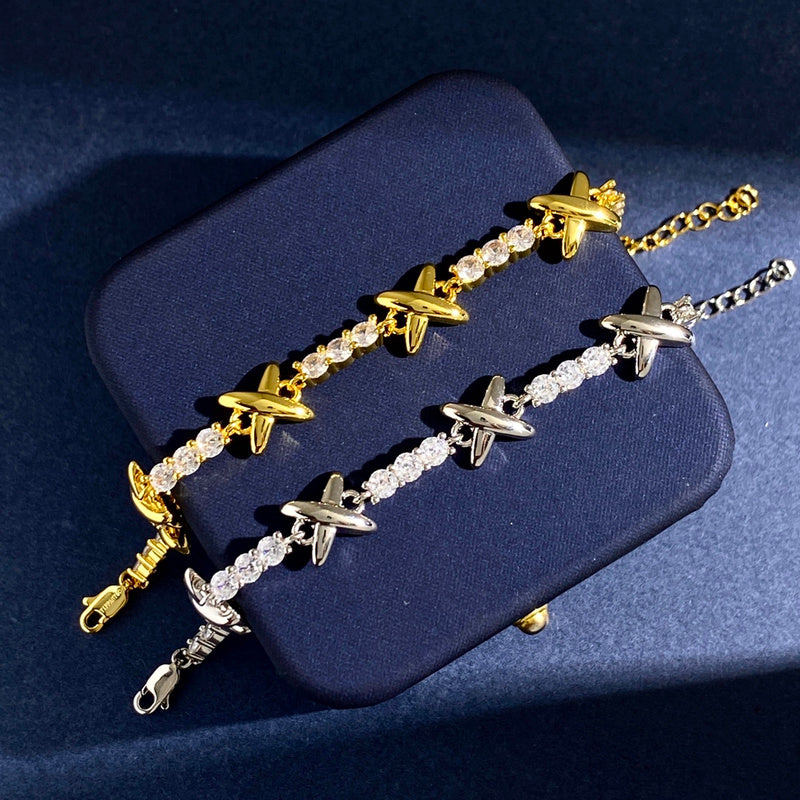 TB79 New Bracelet Brass Material Gold Plated Jewelry 18.5cm+3cm Jewelry
