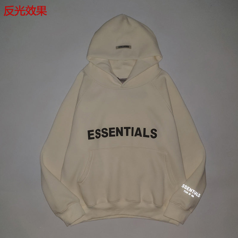 ESC1 Men's and women's three-dimensional letter printing loose plus fleece hoodie