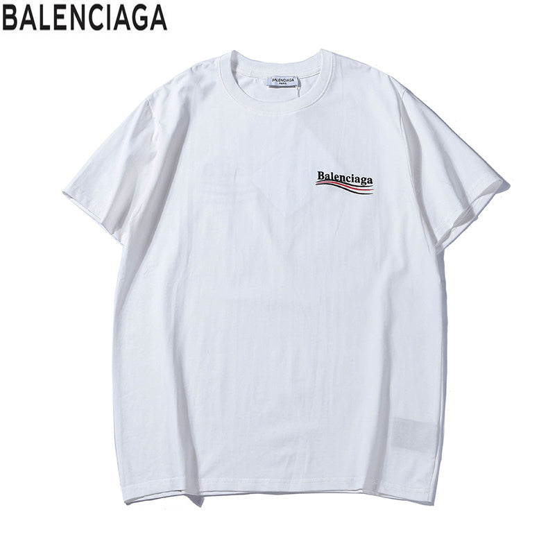 BAC32 NEW Men's and women's letter embroidery short-sleeved T-shirt