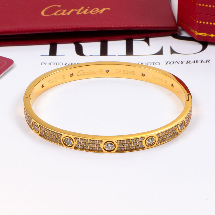 CAB25 Bracelet full diamonds screw bracelet no screwdriver Jewelry