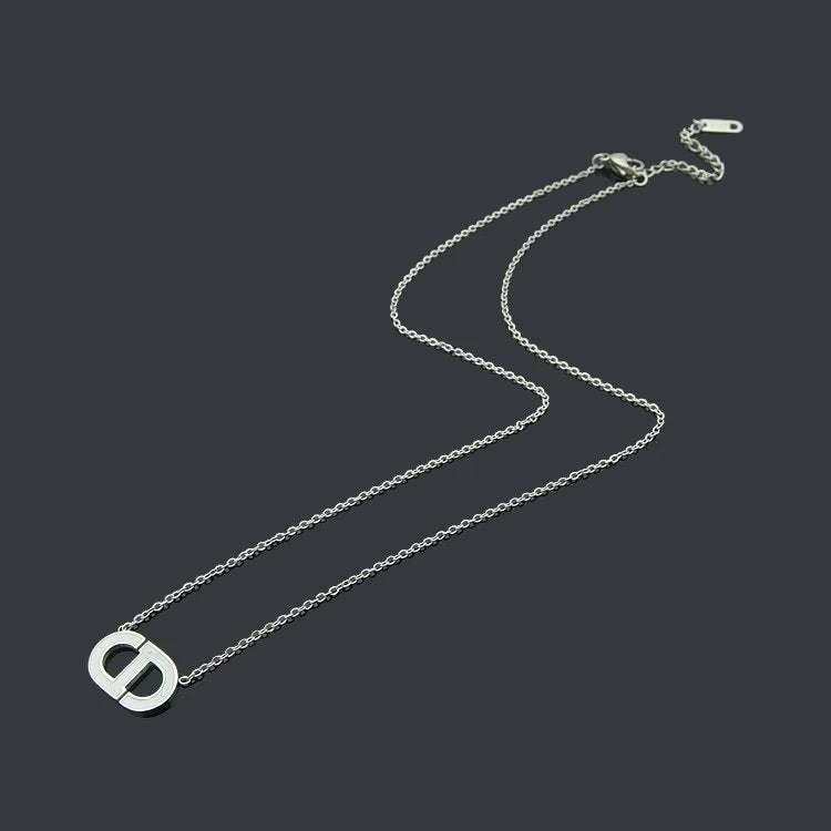 DN01 Colorful Letter Pendant Necklace Jewelry