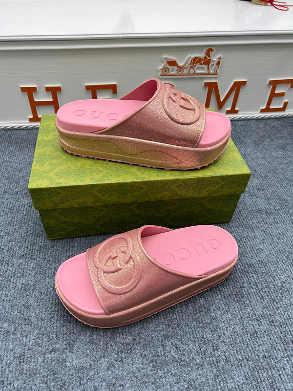 YGS0 Women Leather Slippers 35-41 Shoes with Box