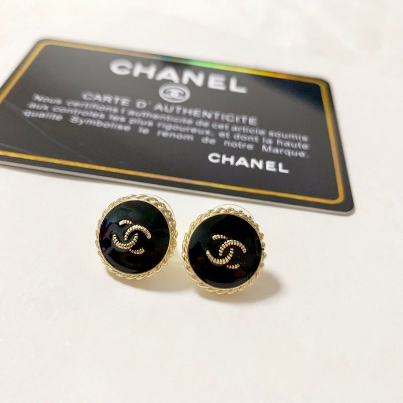 CHE144 Women's Brass 18K Gold Plated Stud Earrings Jewelry