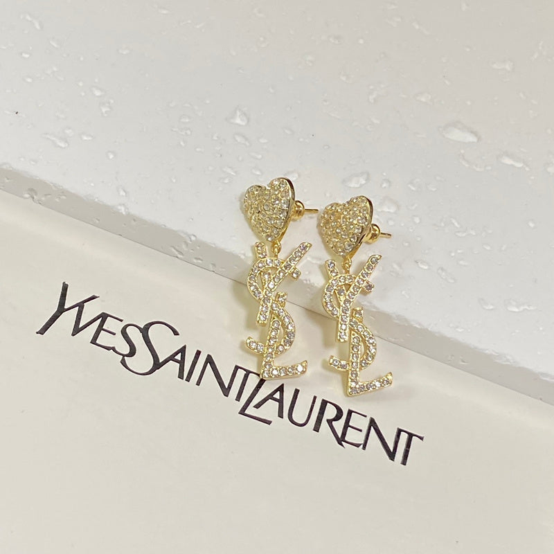 YSE9 New fashion full of diamond love stud earringsjewelry jewelry